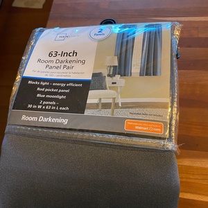 Mainstays 63” Blackout Curtains, 4 panels total